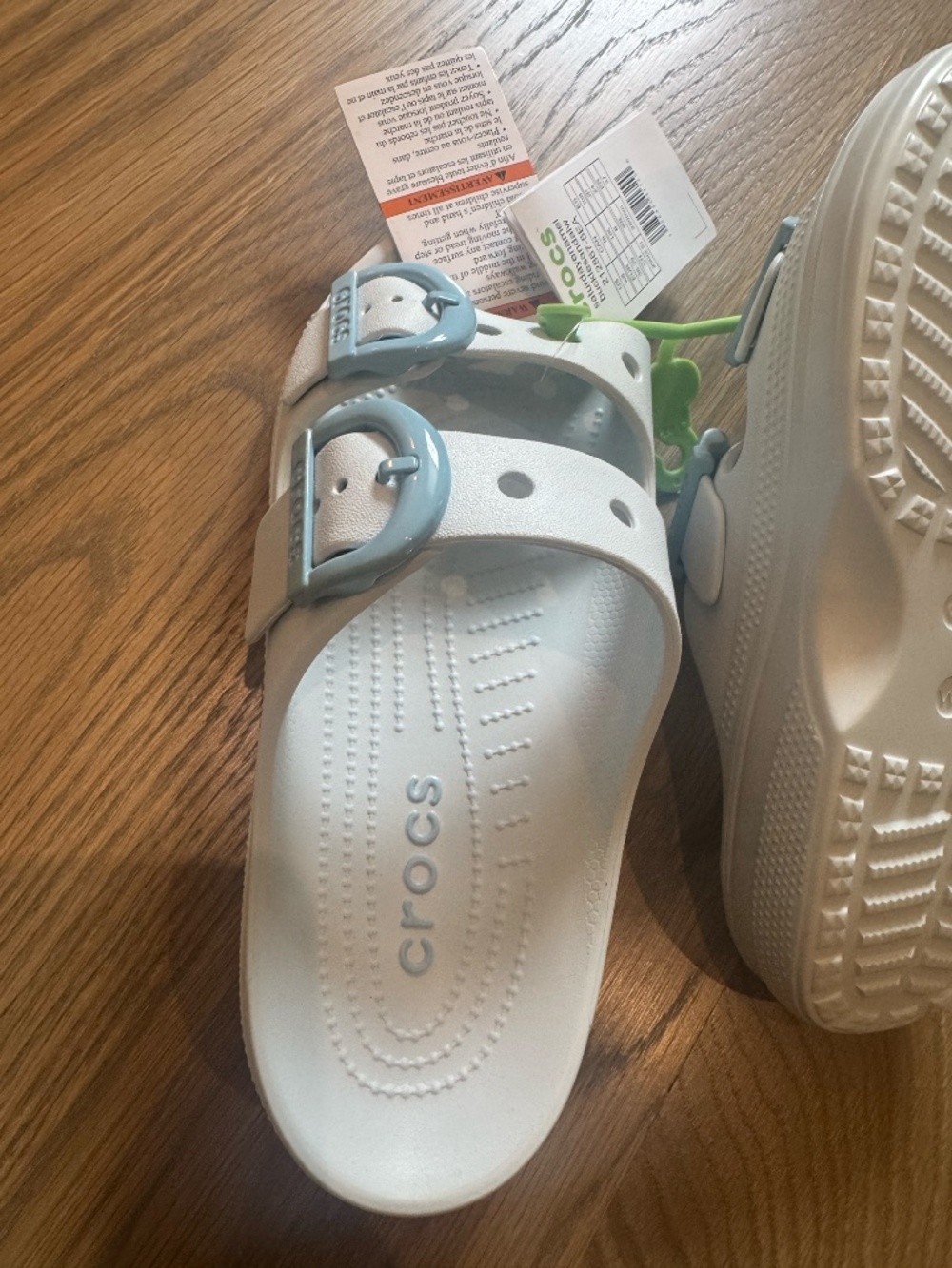 Crocs - light blue slides - NWT Women size 8 - Picture 5 of 6